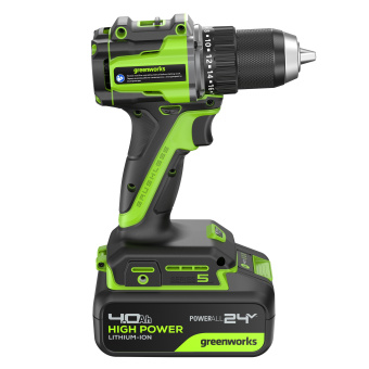 Дрель-шуруповерт аккум. Greenworks DD560(24V.б/щет,30/60 Нм,13мм,Anti-kickback.1х4Ач,ЗУ,ко3708407CUB