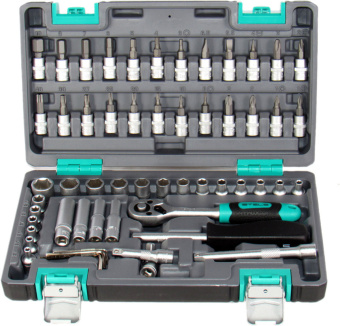 Набор инструментов Stels 1/4", CrV пластик.кейс 57 предм 14101