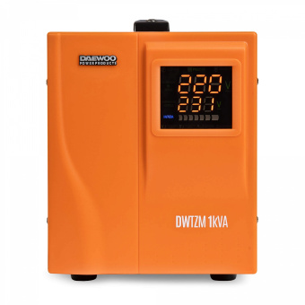 Стабилизатор напряжения DAEWOO DW-TZM1kVA (1000Вт, 140-270В, КПД 95%, Защита от КЗ и помех, 2х220В)