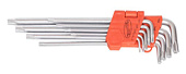 Набор ключей АвтоДело Torx Г-обр.с отв.удл. 9шт проф.39156-АД