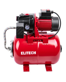 Насосная станция Elitech САВ 1200-24Ч (1200Вт,58л/м,Н=46м,Гл=8м,4.4бар,ч/вод,чугун/мет.гидроакк.24л)