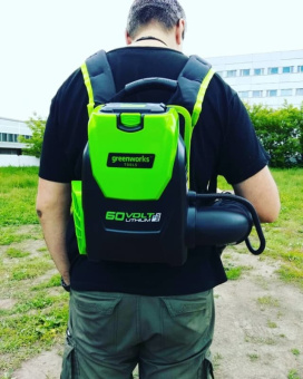 Воздуходув ранцевый аккум. Greenworks GD60BPB (60V, бесщ., без АКБ и ЗУ) 2402307