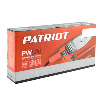 Аппарат для сварки пластиковых труб PATRIOT PW800 (800W,3 насад., ЖК дисплей, эл.регулир.) 170302015
