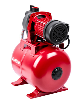 Насосная станция Elitech САВ 1000-24П (1000Вт,53л/м,Н=44м,Гл=8м,4.4бар,ч/вод,пласт/мет.гидроакк.24л)