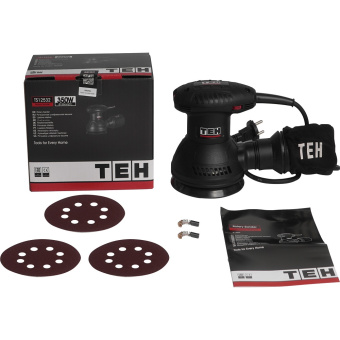 Эксцентриковая шлифмашина TEH TS12532 (360Вт, диам. подошвы 125мм, ампл. колеб. 2,4мм, эл. регул.об)