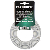 Леска для триммера нейлоновая FAVOURITE FBT 3,0 Steel (3,0мм, 15м, круглая со стальным сердечником) 