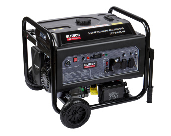 Бензогенератор Elitech HD GES 8000EAW (4-т,мак6.5/ном6.0кВт,230В-27А/12В-8.3А,230В-16А,т/б-25л,90кг