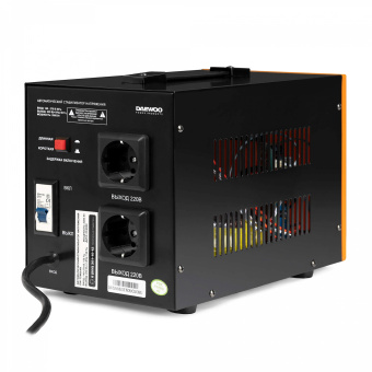 Стабилизатор напряжения DAEWOO DW-TZM2kVA (2000Вт, 140-270В, КПД 95%, Защита от КЗ и помех, 2х220В)