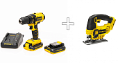 Набор STANLEY шуруповерт SCD20S2K + лобзик STSC1860-RU            