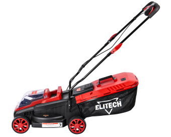 Газонокосилка аккум. Elitech ГА 2032БТК (20В,4Ач и ЗУ,Li-ion,32см,2реж,3 ур,25-65мм,28л,з/у,8,2кг)