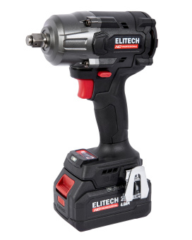 Гайковерт Elitech HD CW2009SL (ударн.,20В,1х4.0Ач,ELP,0-2400у\м,900Нм,кв 1\2",2.2кг,ч,М12-М24,чем