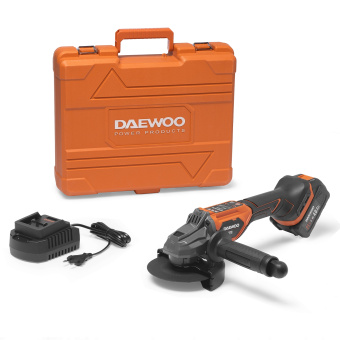 УШМ аккум. DAEWOO DAG 3021Li SET (21В, 125мм, 6скор. 3200-7500об/мин, пл. пуск, АКБ Li-Ion, 4А/ч+ЗУ 