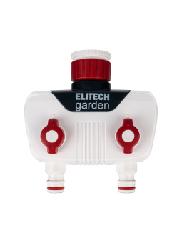 Распределитель потоков Elitech HF 001(2-х канальный с переход.д/отвода3/4"и1"сверху.вкл/выкл,подачи)