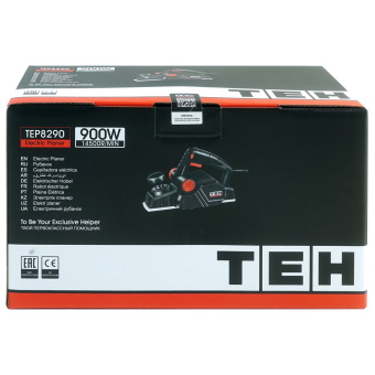 Рубанок TEH TEP8290 (900Вт, 14500об\мин, ножи - 82мм, глуб. 0-3мм, коробка)