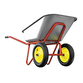 Тачка строительная Korona КРАСНАЯ (Корона)двухколесная (240кг) объем110л, 0,8мм,колеса3,25-8/d25,4мм
