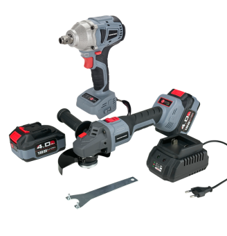 НАБОР 2в1 ProfiPower УШМ E0080 и гайковерт E0081 (Li-ion-2шт 18В, 4.0Ач, З/У)   E0092