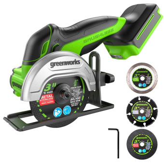 УШМ аккум. Greenworks GD24UCS (24V, бесщет., 76мм, мини ,без АКБ и ЗУ) 3402007