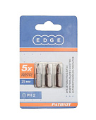 Бита EDGE by PATRIOT PH2 длина 25мм, 3шт. в блистере 818010009