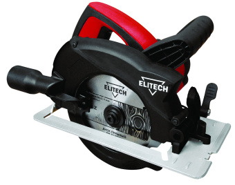 Пила циркулярная Elitech ПД 1666 (1600Вт,5000об\м,диск-ф190х30мм,рез-65мм,4.8кг,кор,лазер.луч)