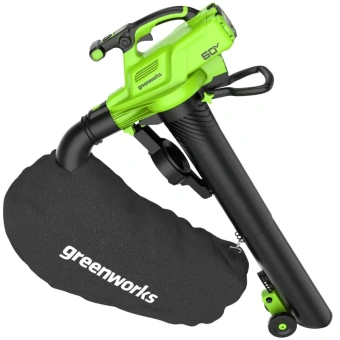 Воздуходув-пылесос аккум. Greenworks GD60BVII (60V, бесщ., без АКБ и ЗУ) 2409307