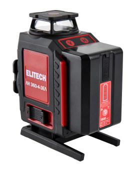 Нивелир Elitech ЛН 360-4-ЗЕЛ (зел.,25м,гор.2х360°/верт.2х360°,±0.4мм/м,1/4",0.4кг,сумка,пульт,акк,ЗУ