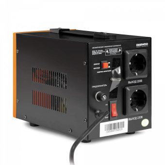 Стабилизатор напряжения DAEWOO DW-TZM1kVA (1000Вт, 140-270В, КПД 95%, Защита от КЗ и помех, 2х220В)