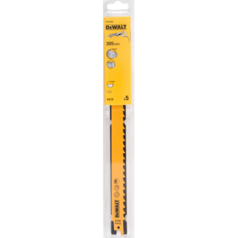 Полотно д/сабельной пилы Dewalt по дереву HCS 305*8,5мм S1617K 5шт. DT2432-QZ