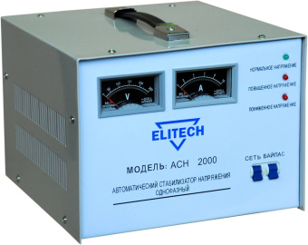 Стабилизатор напряжения Elitech ACH 2000 (1ф,220В±10%,2000Вт,9А,12кг)