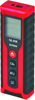 Измеритель длины  Elitech ЛД 40Л-ЗЕЛ (0.03-40м,точн ±3мм/м,2х1.5В(ААА),0.2кг,кор,зеленый луч) 204849