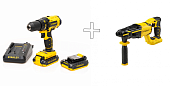 Набор STANLEY шуруповерт SCD20S2K + перфоратор SBR20      