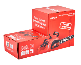 Электропила Elitech ПЭ 2016ПОБ (2000Вт,шина41см,шаг3/8",паз1.3мм,5.4кг,поперечное распол. дв-ля) 