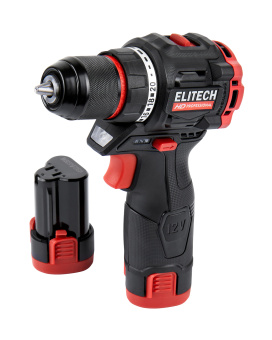Шуруповерт аккум. Elitech HD CD 12 L2 (б/щет.12В,2х2.0Ач,Li-ion,БЗП-10мм,0-450/1600об/м,40Нм,чем,)
