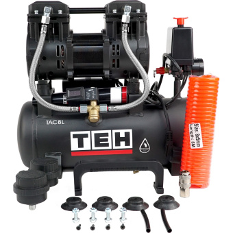 Компрессор TEH TAC8L (ресивер 8 л. 1 кВт, 180л\мин., 8Атм.)