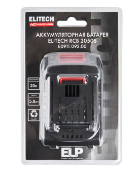 Аккумулятор Elitech RCB 2050S( ELP,20В,5.0Ач,Slider,HD Professional)(E0911.092.00) 205872